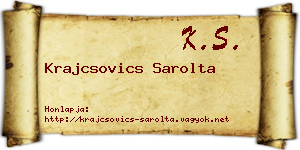 Krajcsovics Sarolta névjegykártya